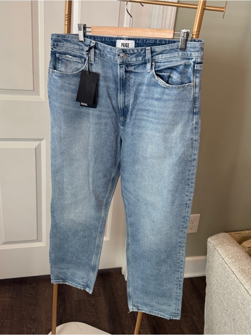 PAIGE Light Wash Cropped Women's Jeans